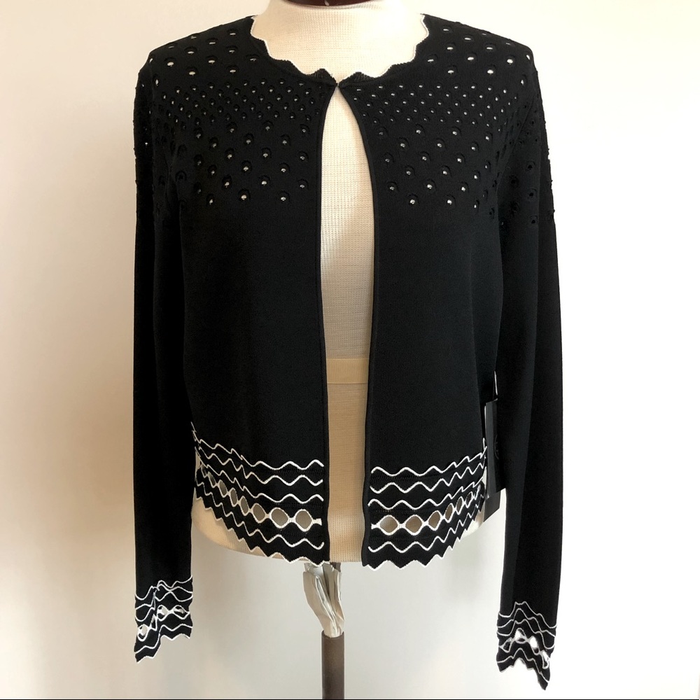 NWT Carlisle Eyelet Cardigan B&W